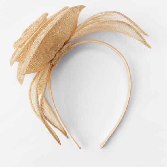 ZARA Women\'s Floral Headpiece Headband(Light Beige, One Size) main image 4